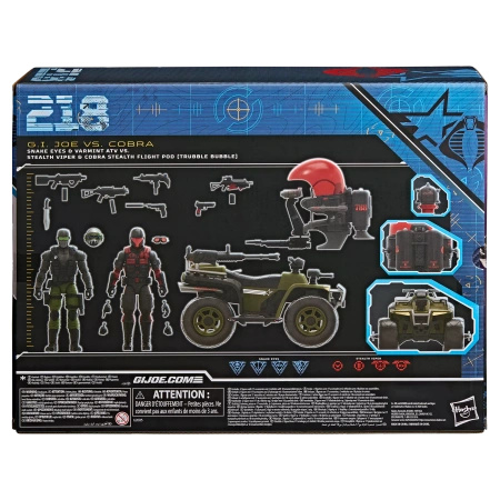 [PRZEDSPRZEDAŻ] G.I. Joe Classified Series #218, Snake Eyes & Varmint ATV Vs. Stealth Viper & Cobra Stealth Flight Pod (Trubble Bubble)