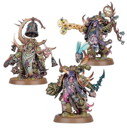 Warhammer 40.000 Death Guard: Malignant Plaguecaster, Noxious Blightbringer and Plague Marine Champion